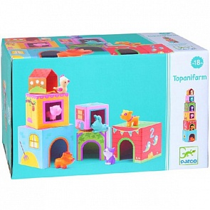 Пазл-кубики Ферма, 6 кубиков и 6 фигурок (Djeco, 09108k)